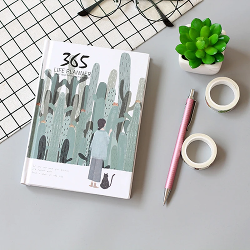 

2018 Korean Kawaii 365 Planner Daily Weekly Monthly Yearly Planner Agenda Schedule Day Plan Notebook Journal Dairy