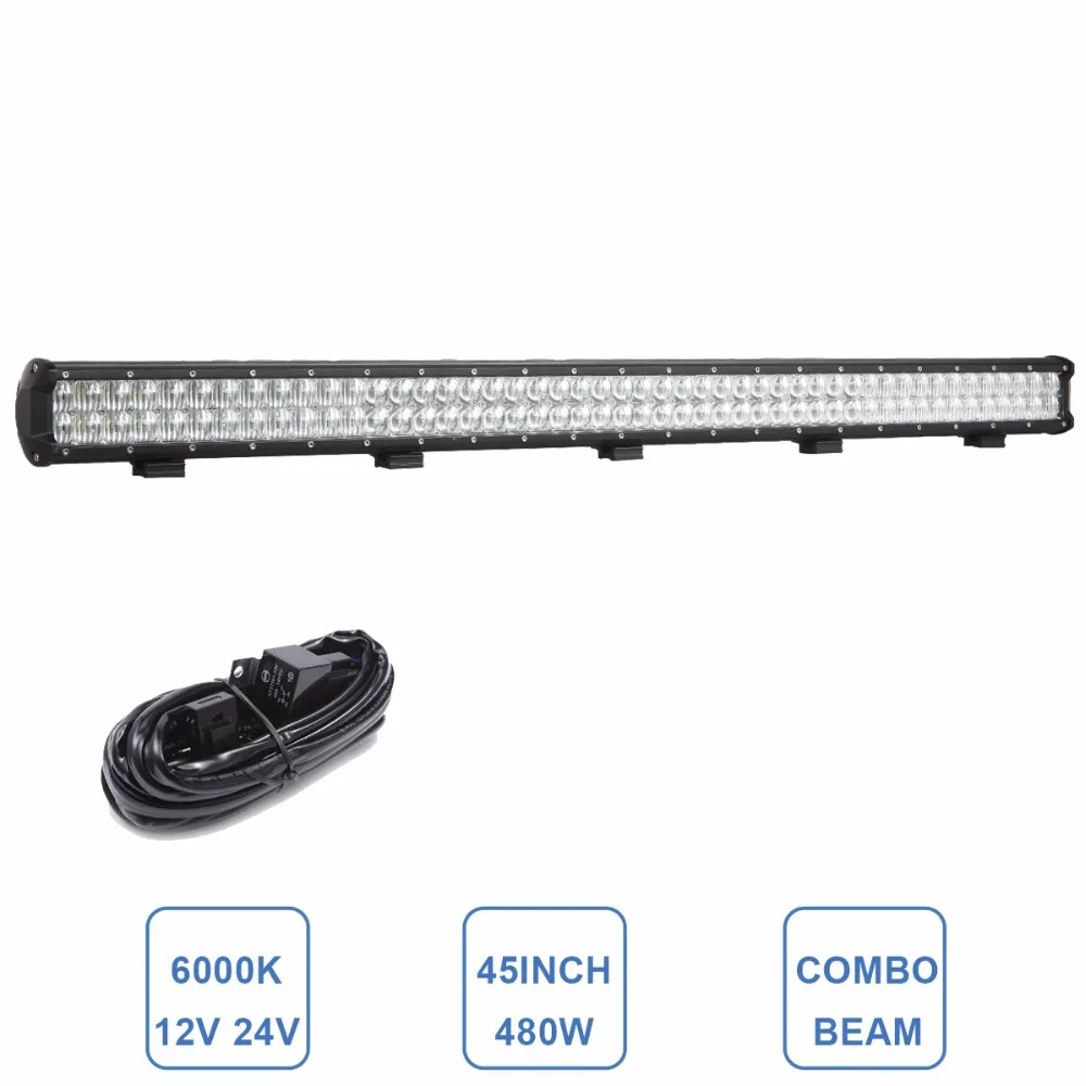 

45 INCH 480W Offroad LED Light Bar Car ATV Trailer Camper Truck 4x4 4WD Auto Tractor Pickup Wagon Driving Lamp 12V 24V Headlight