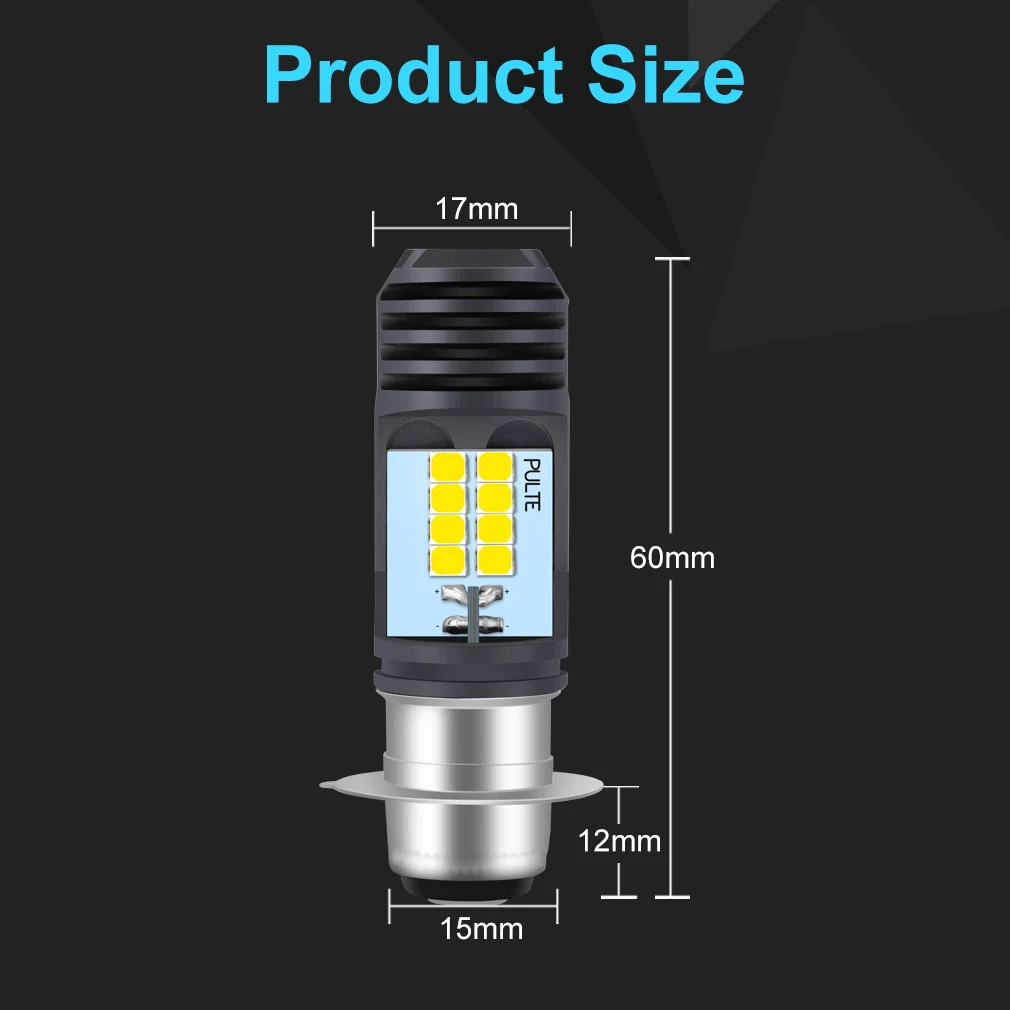 1X H6M P15D-25-1 светодиодный фара мотоцикла P15D PX15D Hi/короче спереди и длиннее сзади) луч светодиодный Moto Автомобильная фара противотуманная фара супер яркий 15 Вт 4000LM 12v