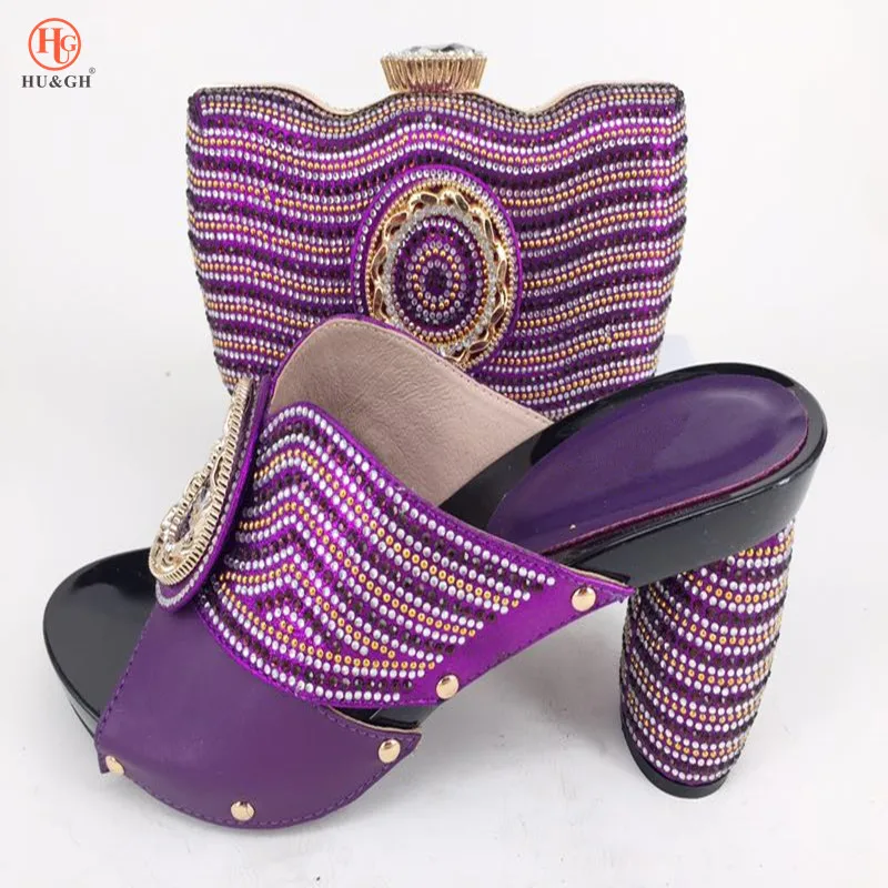 

Latest Italian Shoes with Matching Bags for Italy Purple Shoe and Bag Set for Party In Women Nigerian Women Wedding Shoes Bag
