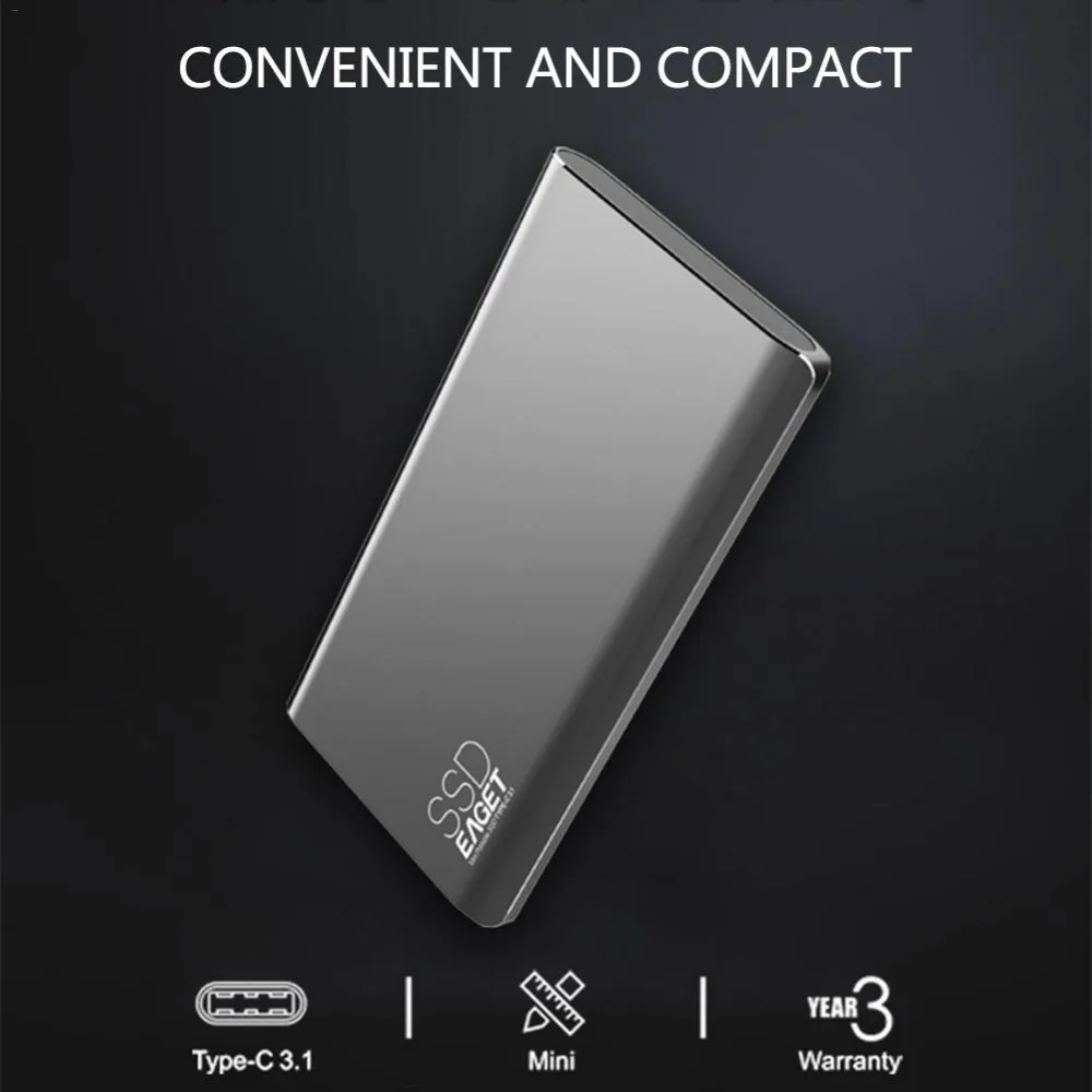 Eaget M1 внешний твердотельный накопитель 128 ГБ 256 512 Type C USB 3 1 мобильный 8