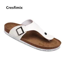 Cresfimix/мужские модные Вьетнамки высокого качества из искусственной кожи; большие размеры; мужские удобные весенние Нескользящие белые шлепанцы; a5348