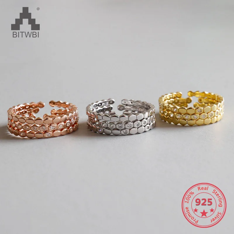 

925 Sterling Silver Unique Three Piece Set Zircon Ring For Women Fashion Jewelry