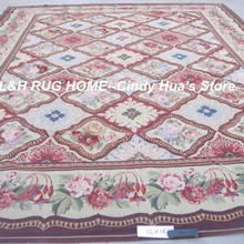 12'x15 'Aubusson дизайн шерстяные Carpe, Aubusson дизайн ковер с vivid цвета