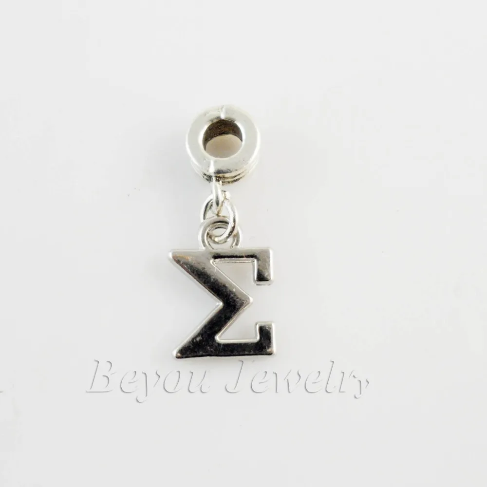 

Free Shipping 10pcs/lot Greek Alphabet Sigma Letter Charms pendant Fit European Bracelets