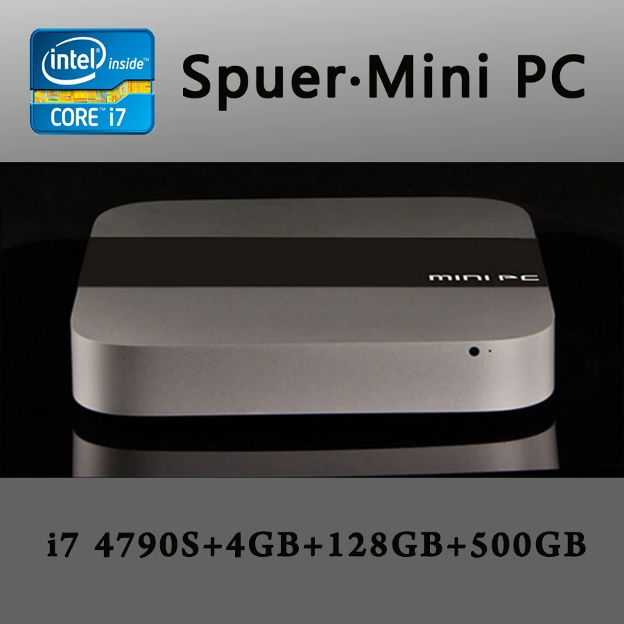Mini Nettop Desktop PC 4GB Ram 128GB SSD 500GB HDD Intel Core i7 4790S Quad Core 8 Threads HDMI+VGA+1000M Lan+300M Wifi+4*USB