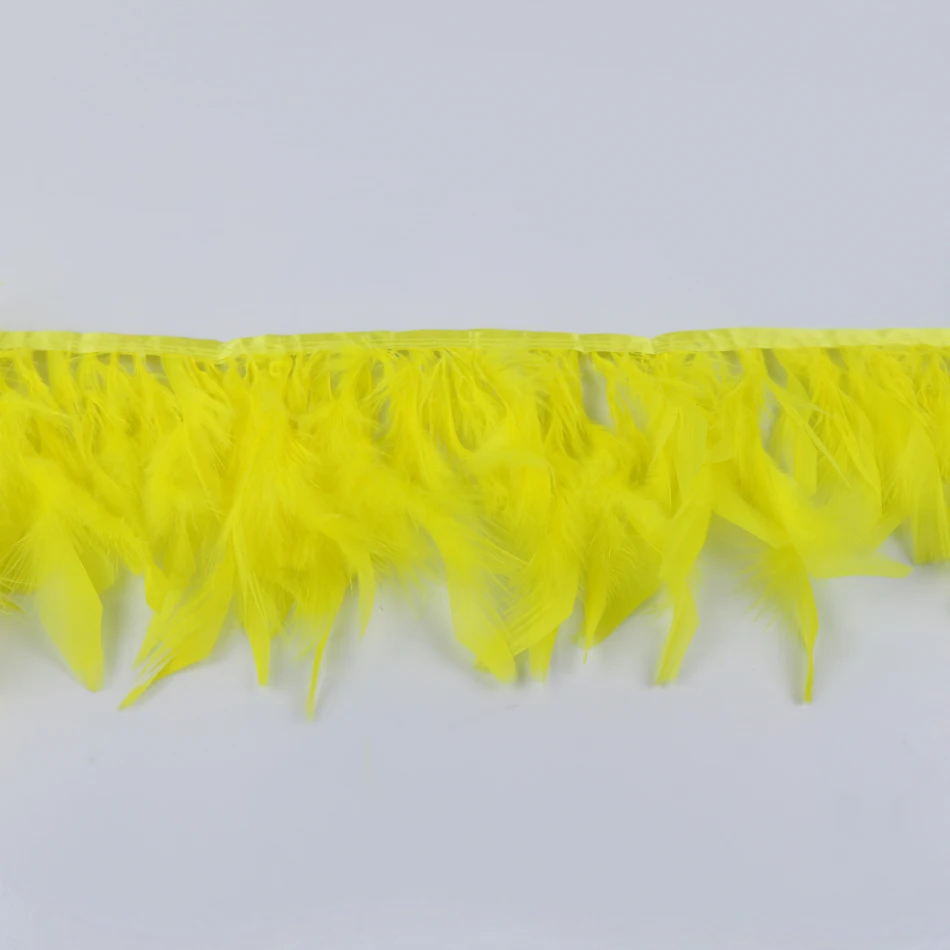 9 yellow chandelle turkey feather trims 6