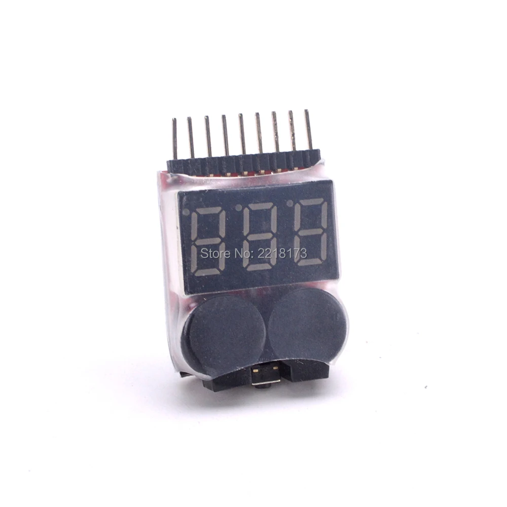 

2 IN1 Tester Low Voltage Buzzer Alarm 1-8S Lipo Li-on Fe RC Quadcopter Airplane Boat Battery Digital Voltage Meter Monitor