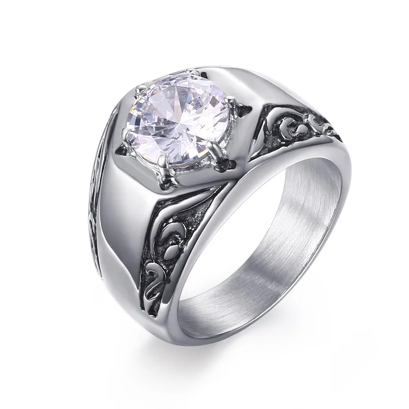 Stainless Steel Fluer De Lis Flower Cocktail Ring