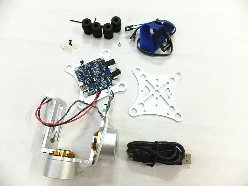 F07960 Gopro Hero3 DIY CNC Metal Camera Gimbal Mount For DJI Phantom 2 Axis Brushless Gimbal MOS Controller