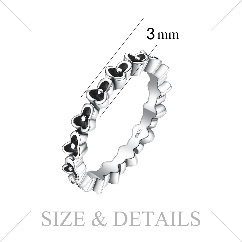 JewelryPalace Vintage 925 Sterling Silver Flower Stackable Ring Beautiful Gifts For Mother And Daughter New Hot Sale