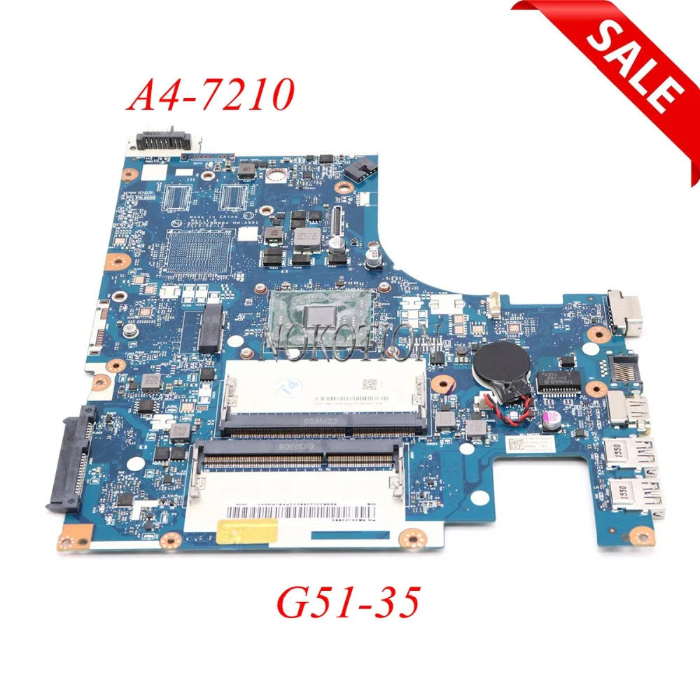 NOKOTION BMWQ3 BMWQ4 NM-A401 5B20J22962 основная плата для lenovo Ideapad G51-35 материнская ноутбука A4-7210 ЦП