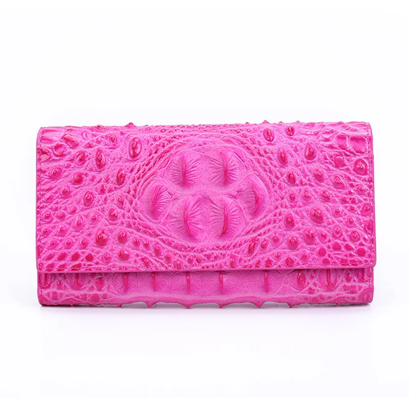 2018 Women Genuine Leather Bag Alligator Cowhide Wallet Hasp Card Money Holder Clutch Purse Long Wallets Hot Pink Coin Pocket 2018 Women Genuine Leather Bag Alligator Cowhide Wallet Hasp Card Money Holder Clutch Purse Long Wallets Hot Pink Coin Pocket