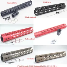 TriRock 12 дюймов Длина Keymod/M-lok Handguard реечное трубчатое Цевье Picatinny система крепления подходит. 223/5. 56_Black/Red/Tan Цвет