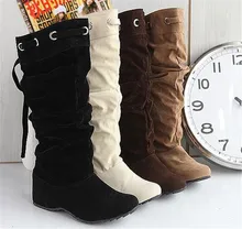 New Arrival font b Women b font Snow Boots Knee High Boots Shoes Thick Sole Heels