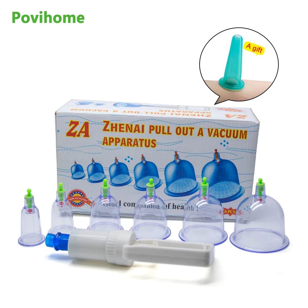 6Pcs Body Suction Cup Medicine Vacuum Cupping Acupunture Massage Healthy Massage Body Massage Relaxation C1220