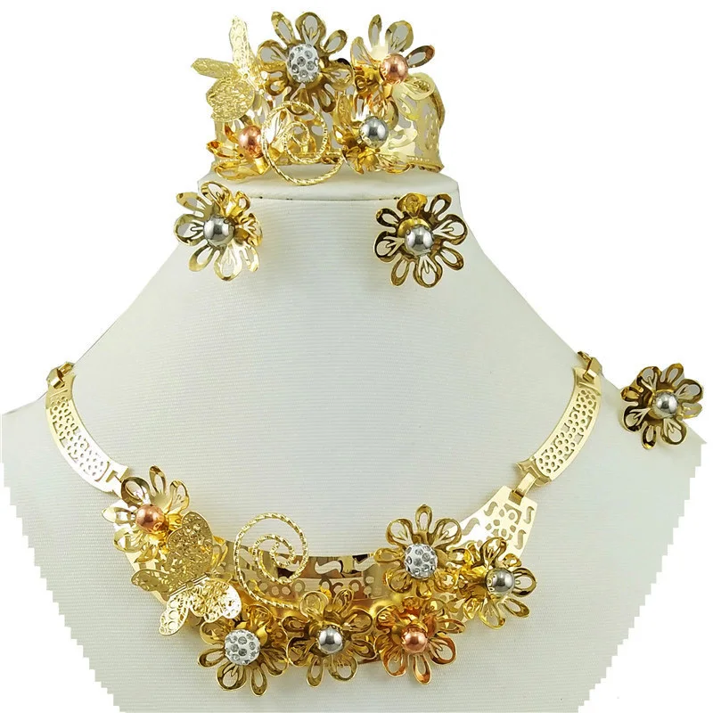 Buy african necklace bead jewelry sets gold african