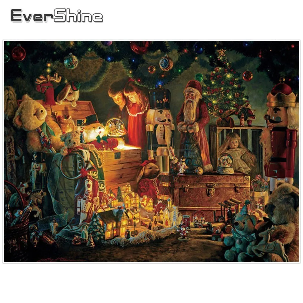 EverShine Christmas Diamond Painting Full Square Diamond Embroidery Painting With Diamonds Cartoon Mosaic Sticker Children Gift