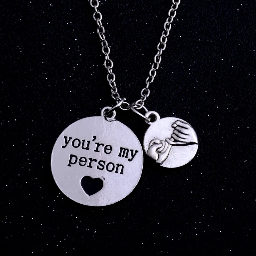 

Bespmosp Pinky Swear Promise You're My Person Love Heart Pendnat Necklace Lovers Couples Charm Best Friends Chain Jewelry Collar