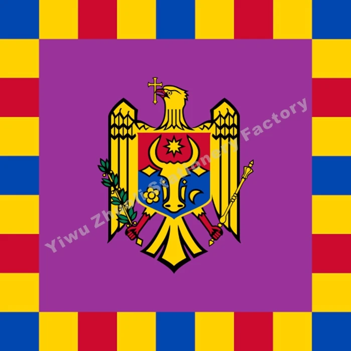 #*Cheap Moldova President Flag 120X120cm (4x4FT) 120g 100D Polyester Double Stitched High Quality Free Shipping