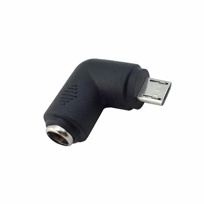 Micro USB 2,0 штекер к DC разъем питания 5,5 2,1 мм разъем адаптера зарядки прямоугольный Тип 90 градусов