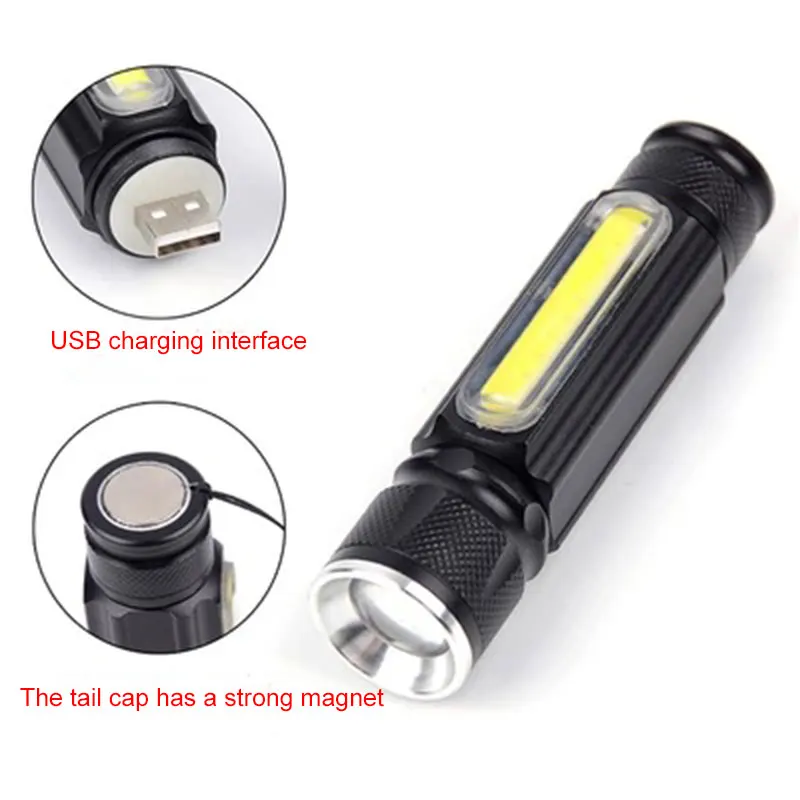 

Multifunctional LED Flashlight T6COB Light USB Charging Magnet Working Lamp SMN88