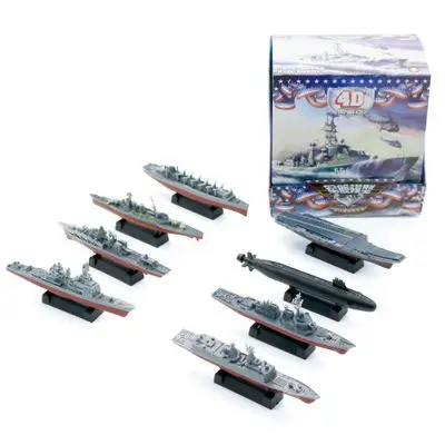 

8PCS 1:2000 4D Plastic Assemble Warship Cruiser Destroyer Nuclear Submarine Model Kits 15cm Puzzle Military Ship Toys For Boy