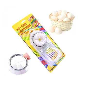 

100pcs 2 in 1 Egg Slicer Multifunction Kitchen Egg Cutter Home Use Egg Slicer Sectioner Cutter Mold Egg Tools wa3659