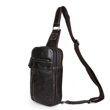 7296J из натуральной кожи мини Tetragonum темно-серая нагрудная сумка на одно плечо