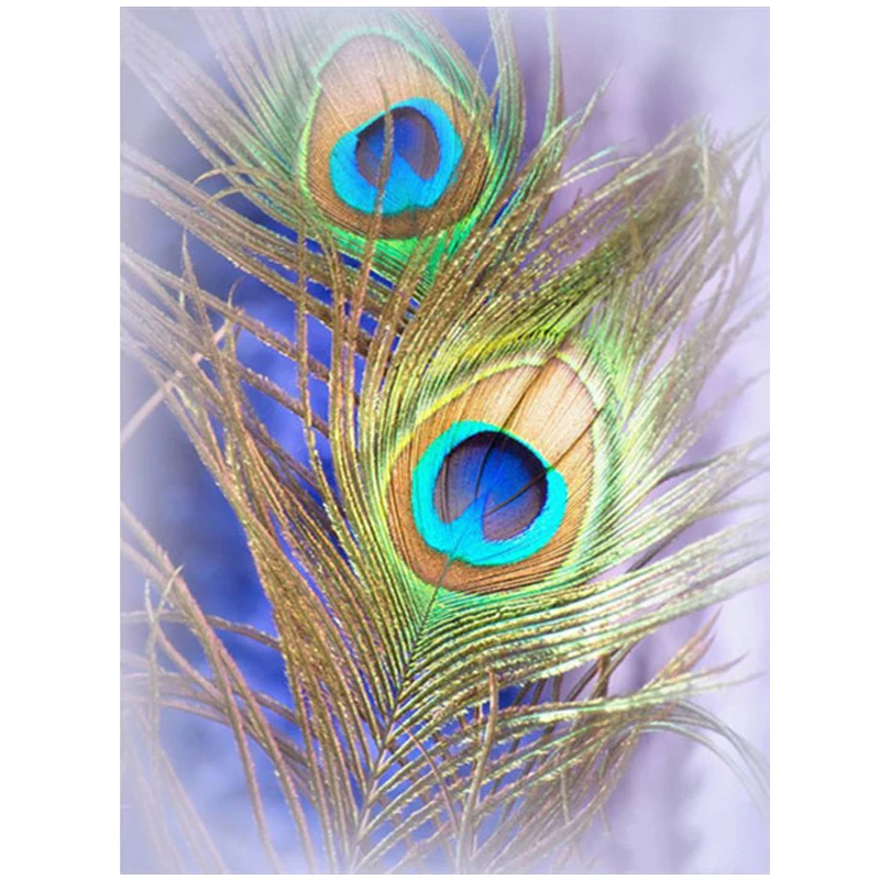 

5d Diy Diamond Embroidery Peacock feather Full square round Diamond Painting Cross Stitch wall art Diamond Mosaic StickerZP-1784