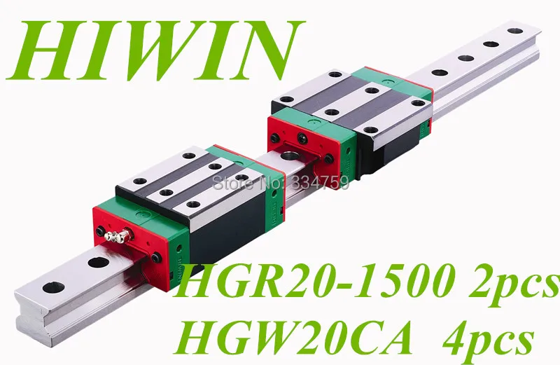 HIWIN 2 шт. линейные рельсы HGR20 l1500мм cnc части и 4 HGW20CA направляющие блок части|linear guide