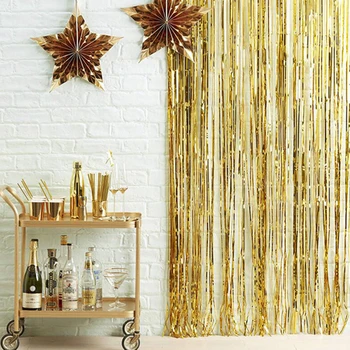 

3M Gold Pink Rainbow Sequin backdrop Foil Fringe Tinsel Curtain Birthday Party Rain for decoration Girl Adults Anniversary Sale