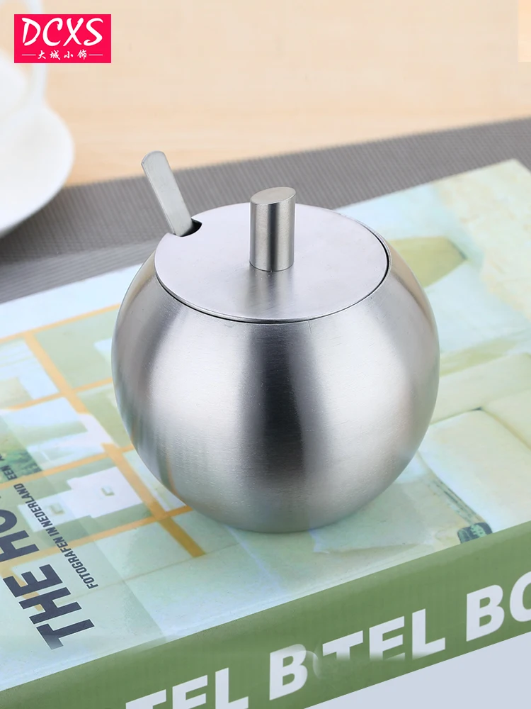 المطبخ بار Coffeeware الفولاذ الإبداعي المقاوم للصدأ مستلزمات قهوة الحليب أباريق سكرية مجموعة مع غطاء