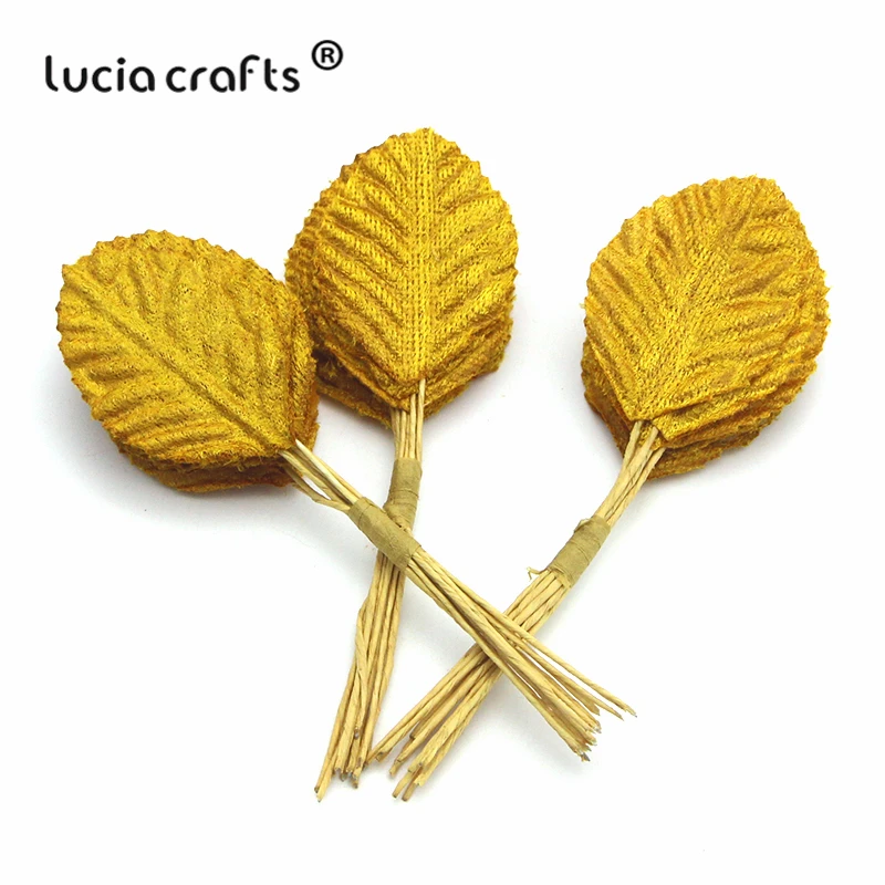 Lucia crafts, 24 шт./лот, искусственные листья, цветы для букета, венки, сделай сам, для дома, вечерние, свадебные украшения, аксессуары A0705