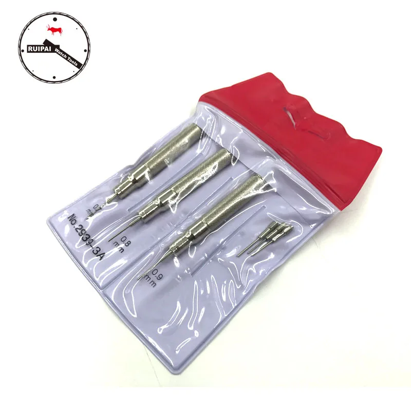 

Wholesale 3pcs/set Stailness Steel Watch Band Adjust Tool 0.7mm/0.8mm/0.9mm Watch Band Pin Punch Tool with 3pcs extra pins