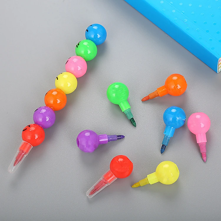 

50PCS Crayons Sugar-Coated Haws Cartoon Graffiti Pen Stationery Gifts For Kids Wax Crayon Pencil student Toy Party Favor
