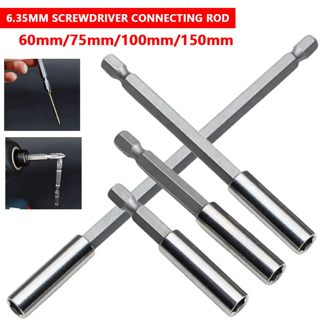 1/4 Hex Shank Electric Drill Screwdriver Bit Holder Stainless