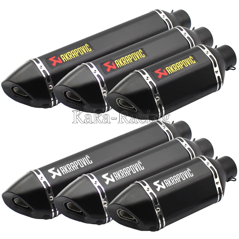 Полностью черный вход 51 мм 61 Akrapovic мотоцикл глушитель выхлопной трубы с DB KILLER