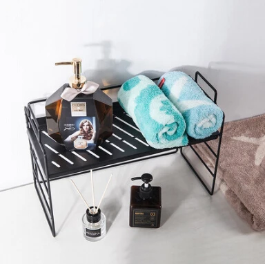 

Morden Simple Ceramic Metal Flexible 2 layers Assembled Sundries Holder Kitchen & Bathroom Multifunction Metal Stand Home Shelf