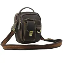 Ретро Натуральная кожа Мужская поясная сумка кожаная поясная Сумка многофункциональная сумка через плечо