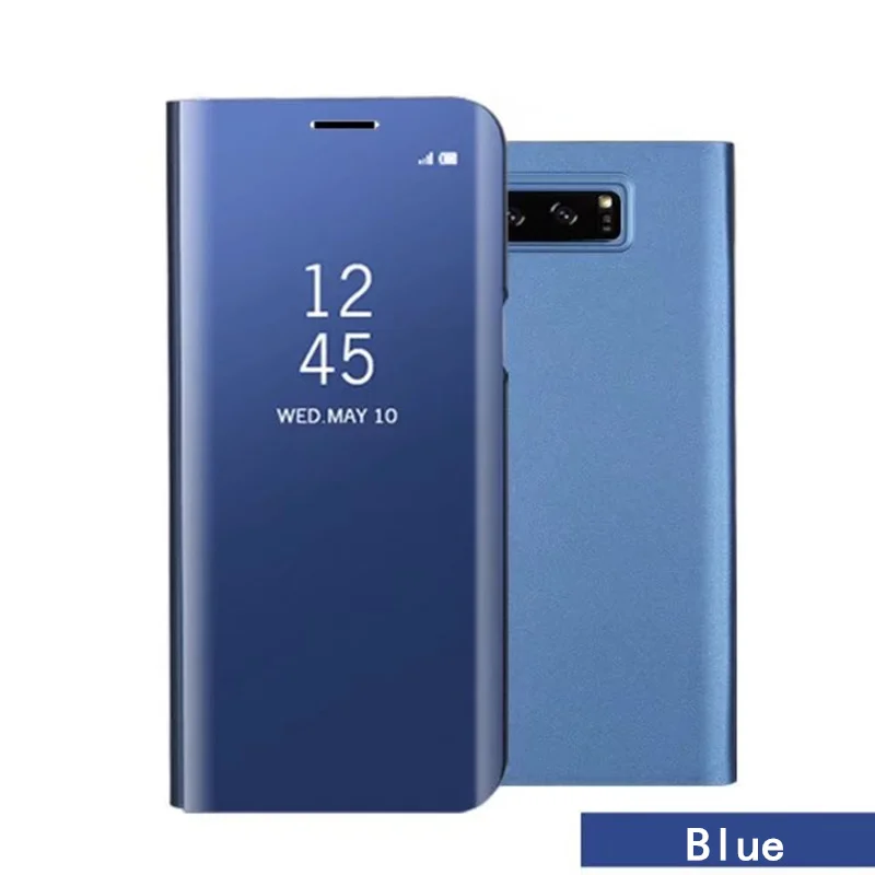 Прозрачный зеркальный умный чехол для samsung S10 PLUS S9 J6/J4 NOTE8 A6 J7 PRO J5 J3 S7 EDGE A9 кожаный флип-чехол с подставкой