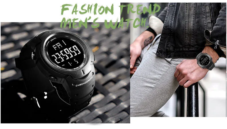 Повседневные мужские часы с простым цифровым циферблатом, водонепроницаемые спортивные уличные спортивные часы, электронные цифровые