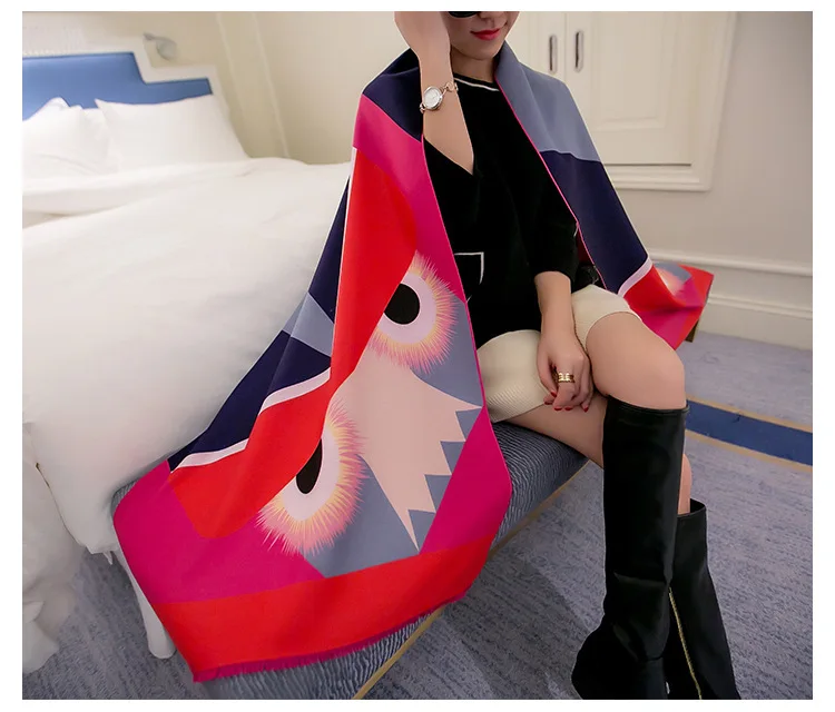 

Fashion Long Women ZA Scarves Winter Pashminas Wool Cashmere Scarf Designer Tippet Geometric Super Warm Blanket Scarf Shawl