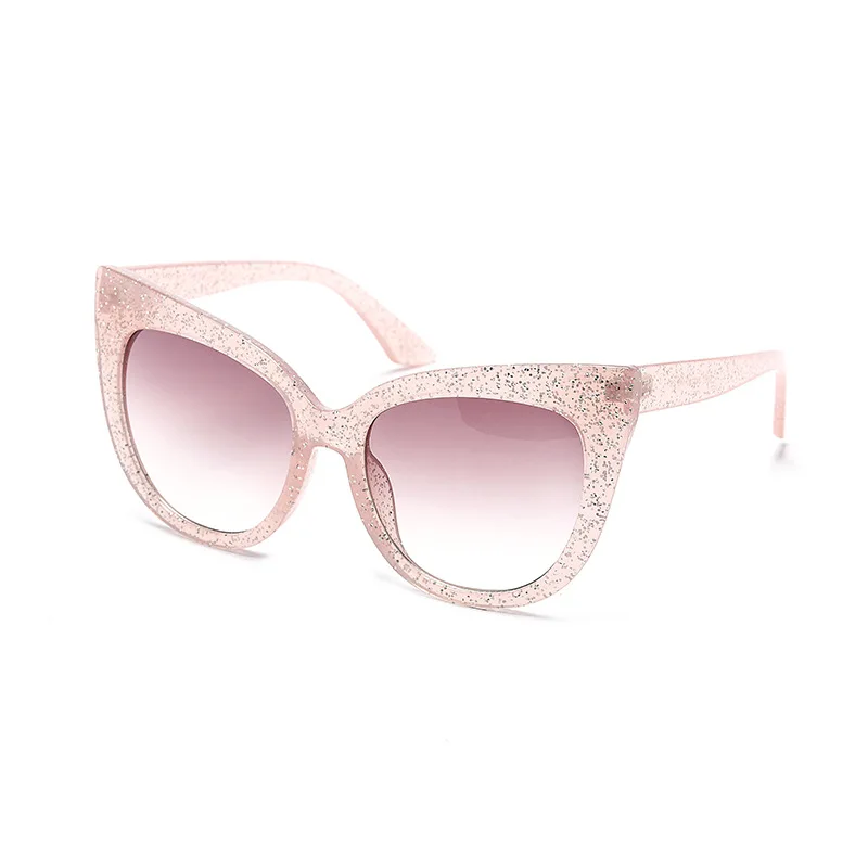 

MINCL/ 2019 new Candy Colors Women Cat Sunglasses Fashion Men Glitter Transparent Red Yellow Green Purple Glasses UV400 NX