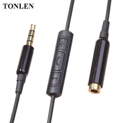 TONLEN HIFI кабель наушников 1,2 м наушники с микрофоном Ремонт гарнитура MIC адаптер провода мм 3,5 мм разъем AUX линии