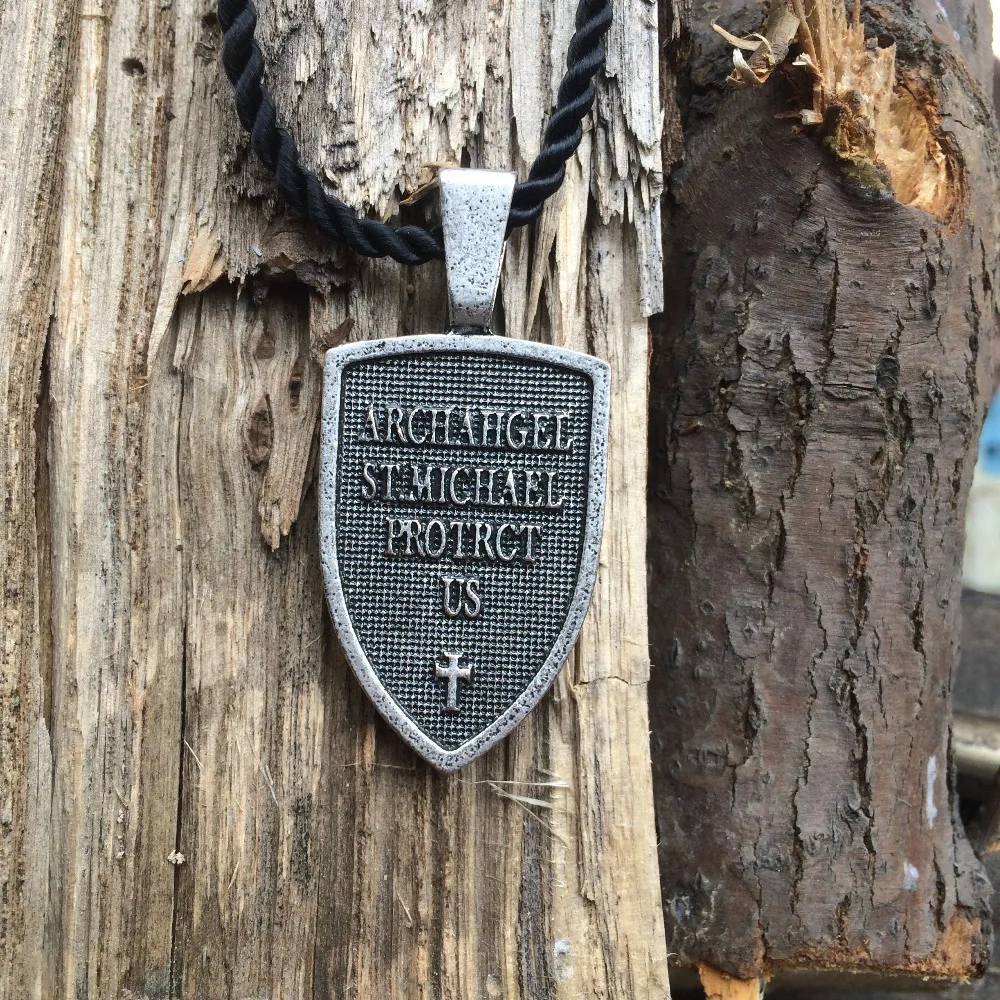 Мужское ожерелье Archangel St Michael Protect Me Saint Shield защитный кулон Talisman ожерелье|talisman