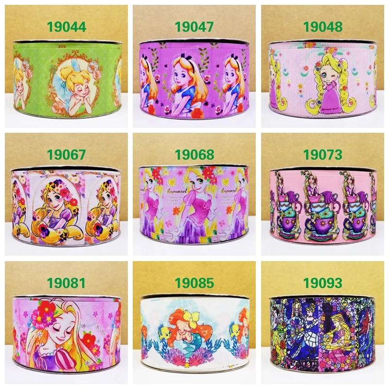 

Free shipping 50 yard per size princess ribbon printed grosgrain ribbon 19093