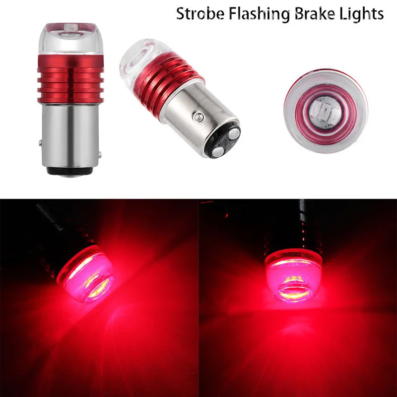 

2PCSBulbs For Car Tail Brake Lights Auto Turn Signal Lamp Bulb Red 1157 BAY15D P21/5W Strobe Flashing LED Projector