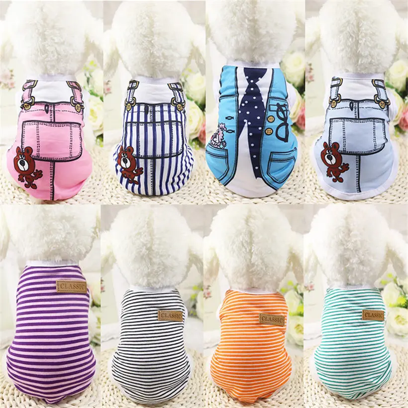 15Colort Summer Cartoon Dog Vest Pet Roupa Para Garment Bear Apparel ThinPet T-shirts Teddy Puppy Clothes PY1191 |