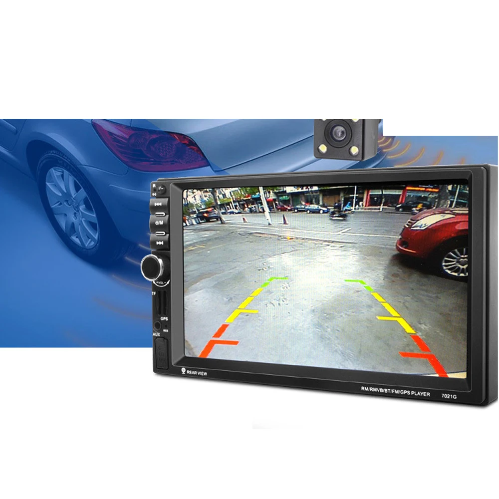 

Greenwon 7" Touch Screen 7021G Car Bluetooth MP3/MP4/MP5 Player GPS Navigation Support TF USB AUX FM Radio Rearview Camera